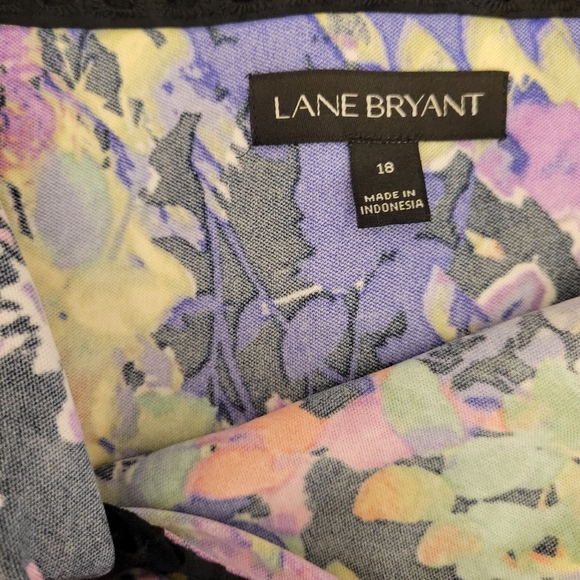 Lane Bryant Size 18 Fit & Flare Party Dress Sleeveless Black Eyelet Line V Neck - Picture 12 of 12